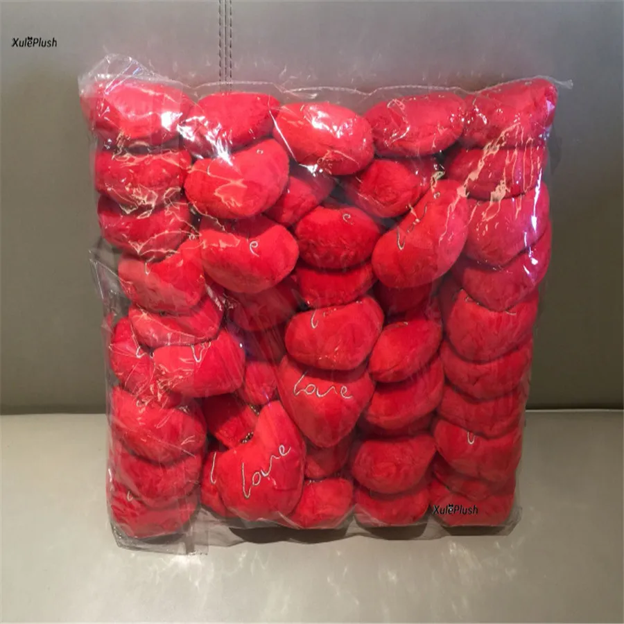 50pcs Любовь Сердце новые плюшевые игрушки куклы; брелок Декор игрушки, вечерние подарки плюшевые игрушки куклы - Цвет: 50pcs