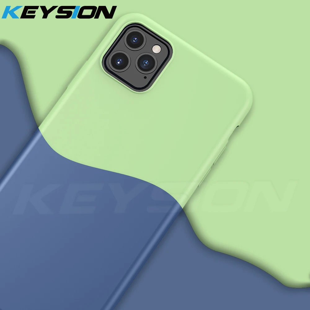 Чехол KEYSION из жидкого силикона для iPhone 11 Pro Max Мягкий противоударный чехол ТПУ с