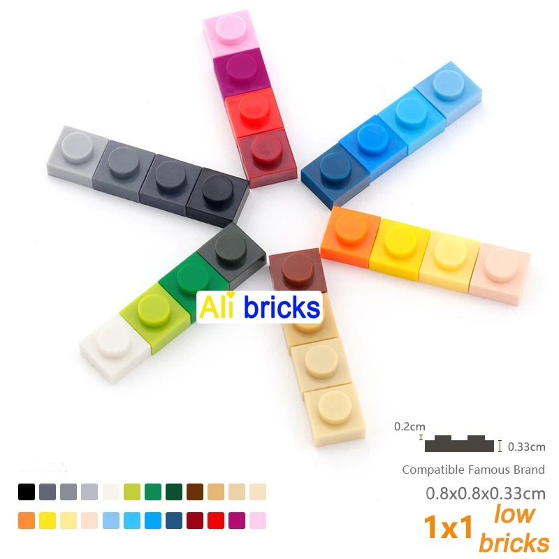 

300pcs DIY Building Blocks Thin Figures Bricks 1x1 Dots 25Color Educational Creative Size Compatible With 3024 Toys for Children