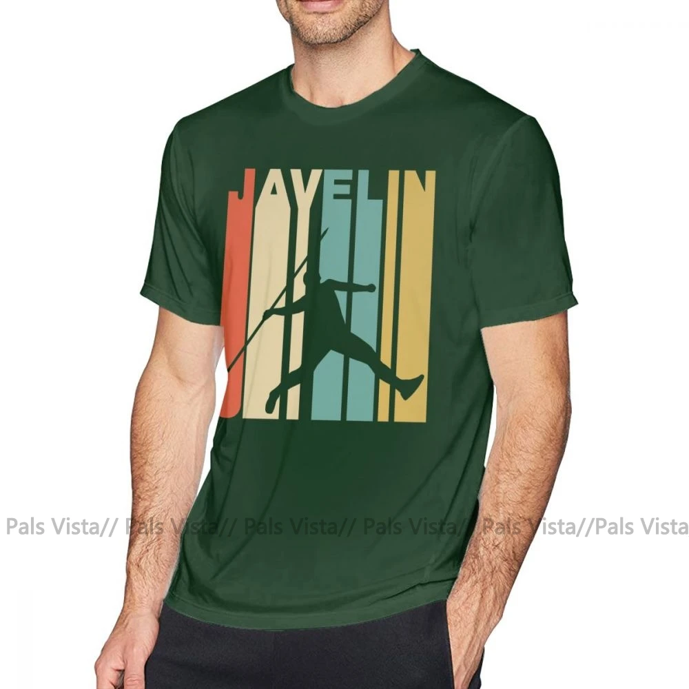 Футболка Javelin в стиле ретро, футболка Javelin Throw Track And Field, милая Пляжная футболка, Хлопковая мужская футболка с коротким рукавом и принтом - Цвет: Бирюзовый
