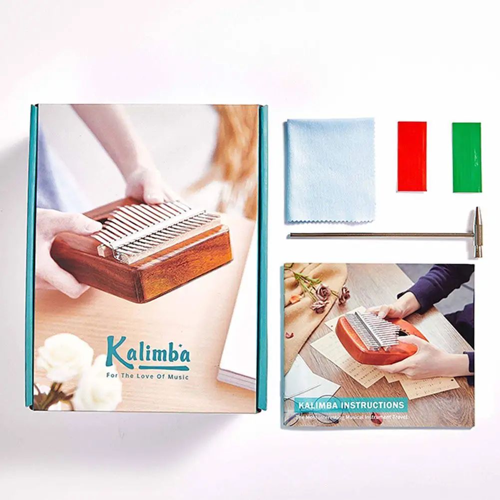 

17-key Kalimba Mahogany Core Thumb Piano with Tuning Hammer Finger Piano Keyboard Musical Instrument Mbira Sanza Christmas Gift