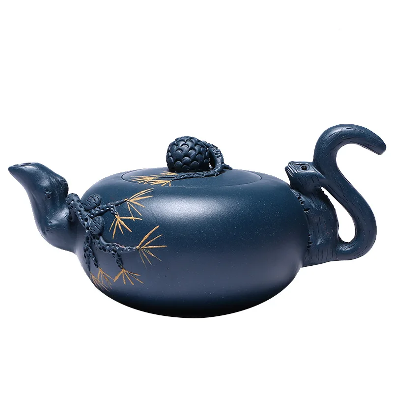 

Azure Clay Squirrel Grape Pot Purple Yixing Handmade Teapot Zisha Kung-Fu Tea Chinese Teaware Drinkware For Green Black Tea