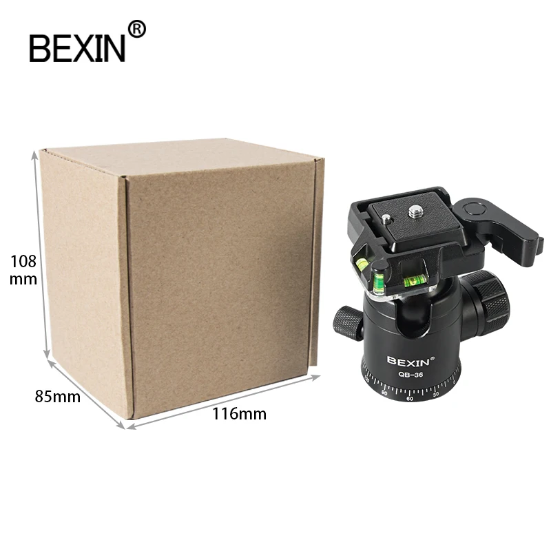 

QB36 photography tripod ball head with quick release clamp base 360 degree rotating panoramic ball head for tripod monopod