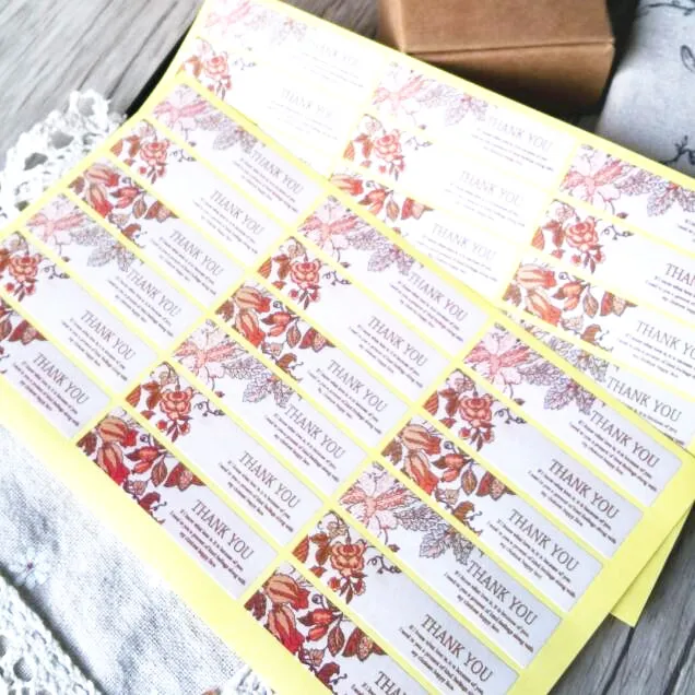 90 шт./лот милые ярлыки с надписью Thank You Цветочные наклейки Упаковочная этикетка