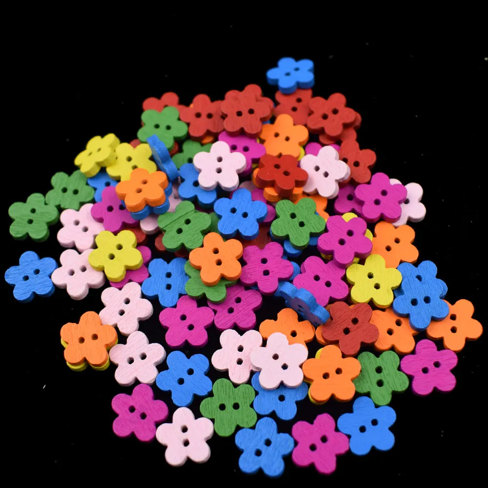 100 шт. 11 мм Разноцветные цветочные пуговицы для рукоделия скрапбукинга лоскутные