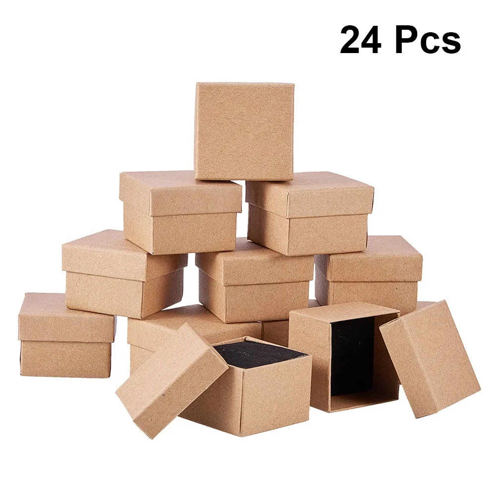 24 шт коробка для хранения ювелирных изделий крафт бумага ретро классические