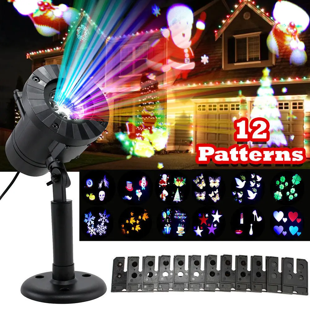 

1pcs Christmas Snowflake Light Projector Snow Projection Lamp Birthday Halloween Wedding Projector Lights Home Lighting Tools