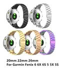 Ремешок из нержавеющей стали для Garmin Fenix 6 6x 6s 5 5X Fenix 3 Forerunner945, металлический браслет для наручных часов, 20 мм 22 мм 26 мм