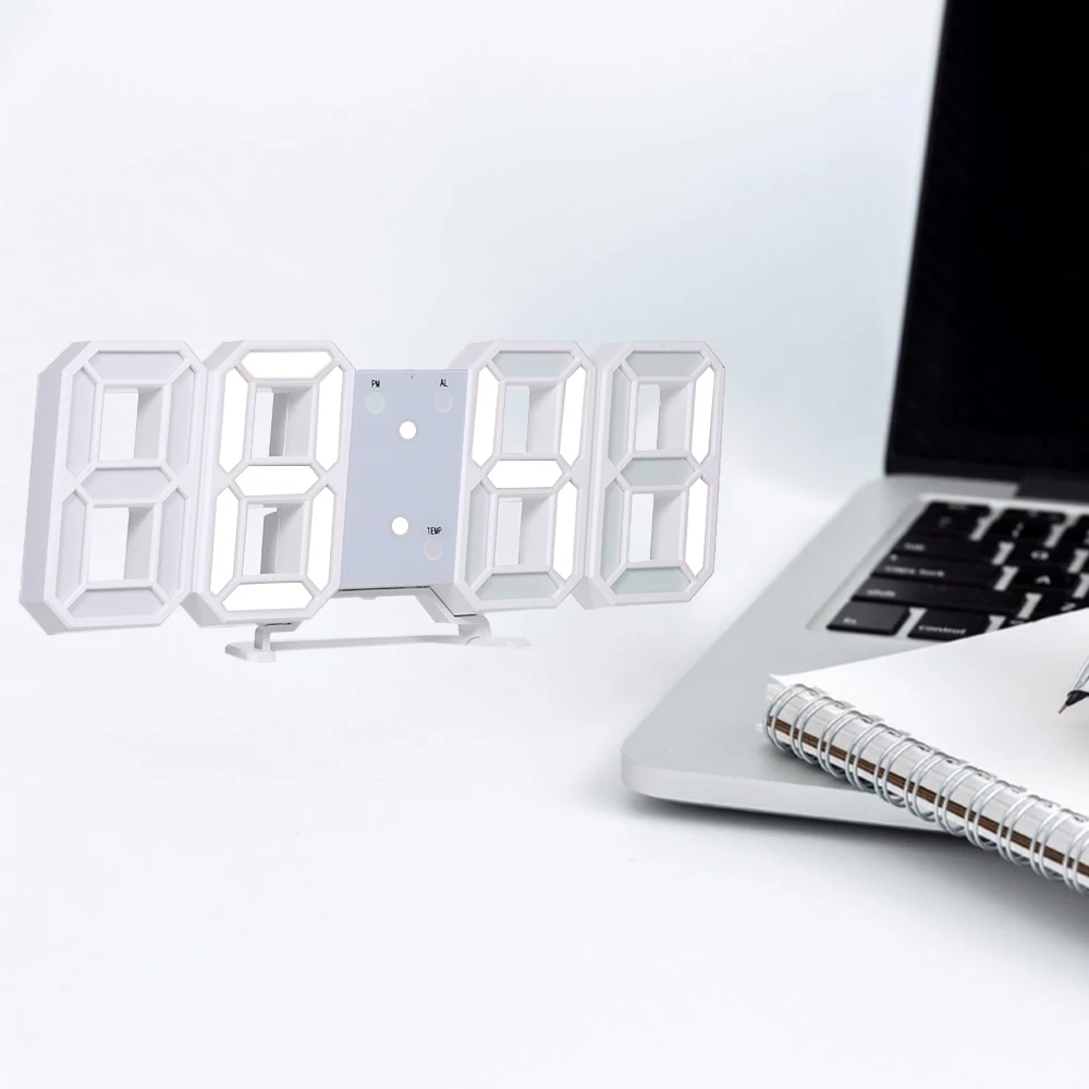Цифровые настенные часы 3D светодиодный Будильник электронные настольные с