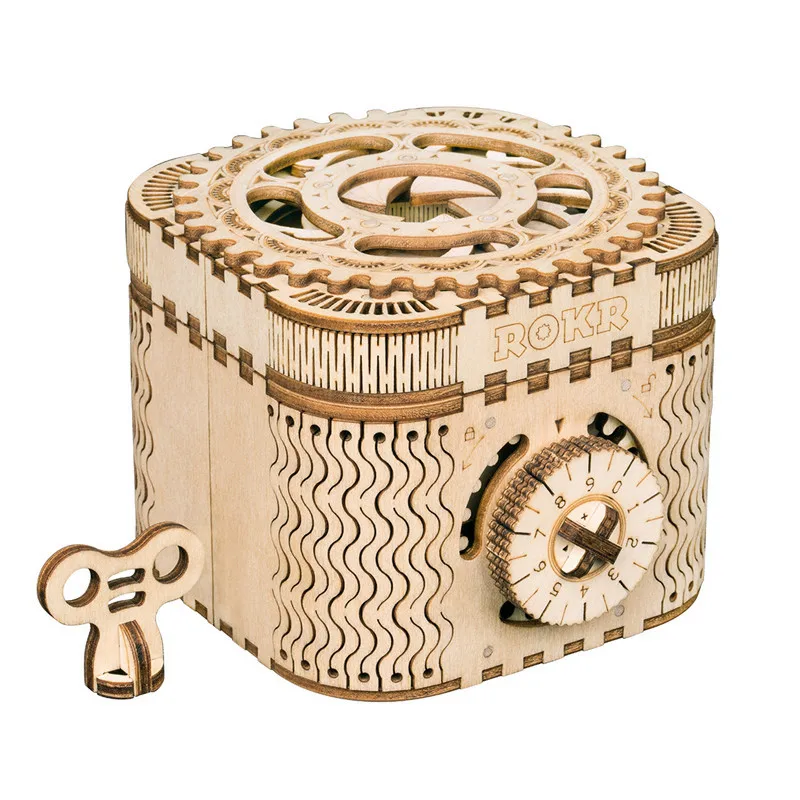 

123Pcs/Set Children Creative Toys DIY 3D Treasure Box Wooden Puzzle Game Assembly Toy Birthday Gift for Kids Adults