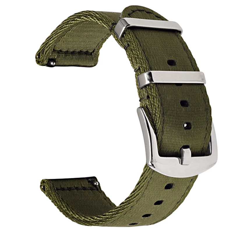BEAFIRY Nylon Watch Band 18mm 20mm 22mm 24mm Breathable Woven Lightweight  Canvas Watch Straps Watchbands Sports black green
