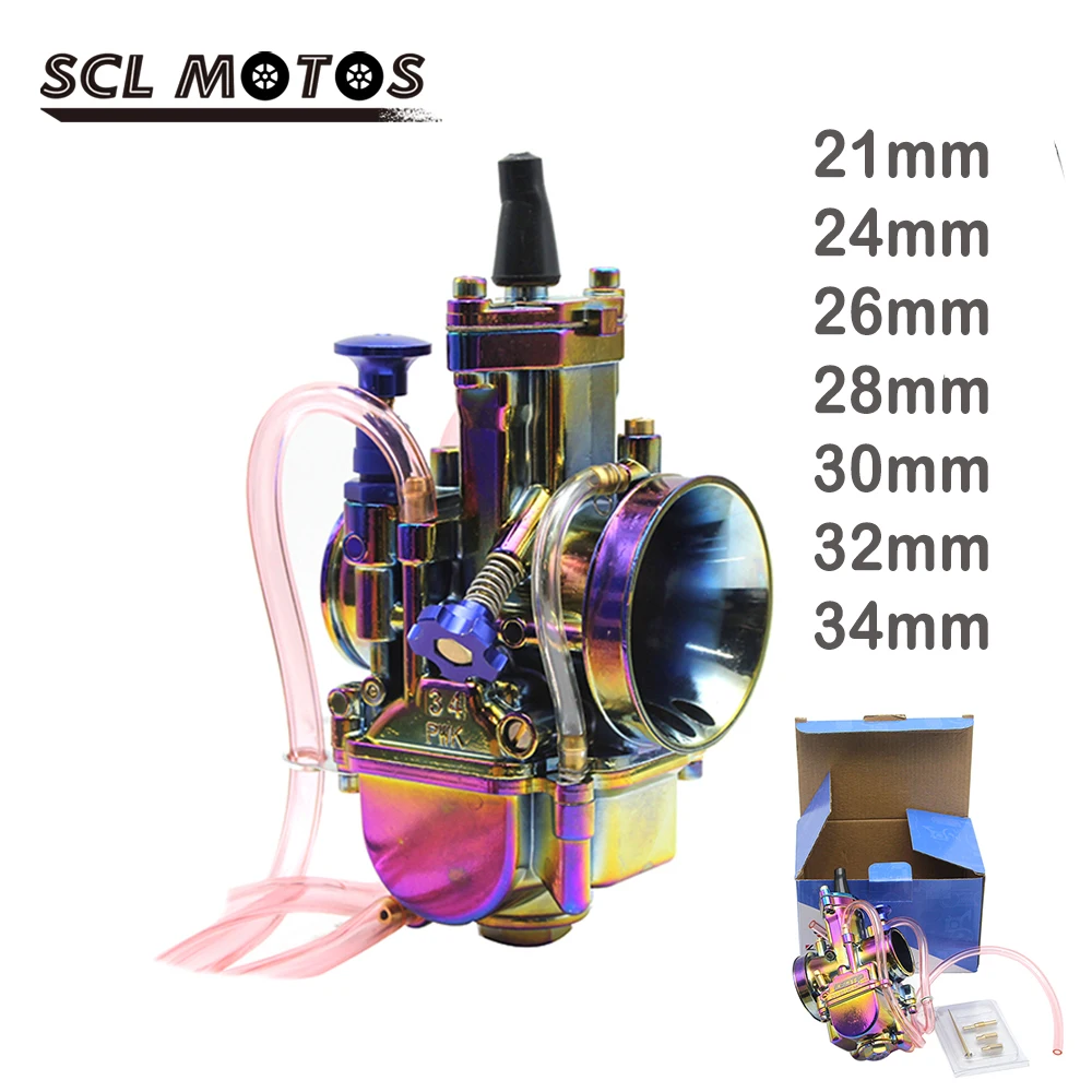 

SCL MOTOS PWK 21 24 26 28 30 32 34mm Multicolor Motorcycle Carburetor Carburador With Power Jet For ATV Kart Dirt Bike 4T Racer