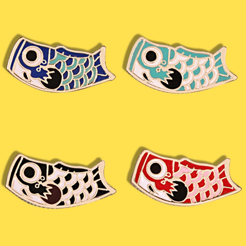 Мультфильм Lucky Japan Koi Fish золотые рыбки значки на лацкан с Твердой эмалью Броши