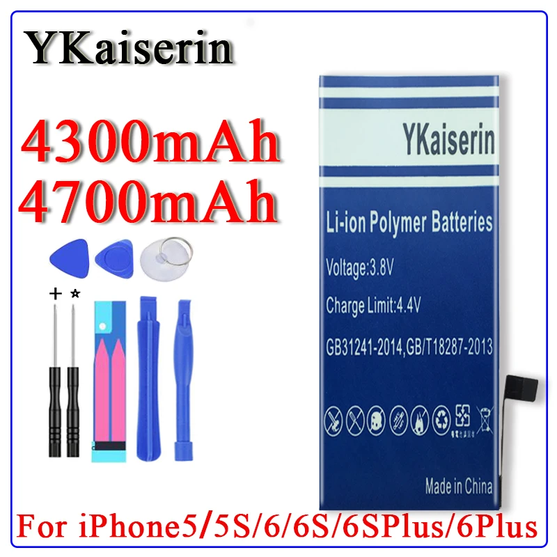 Аккумулятор большой емкости ykaisin класса AAAAA для IPhone 6 6s 7 Plus 8 X батарея со львом +