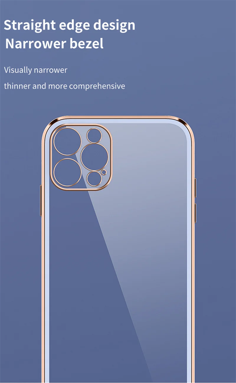 

Luxury Plating Camera Protection Phone Case For Iphone 11 12 Pro Max Mini 7 8 Plus X XS MAX XR SE 2020 Shockproof Back Cover