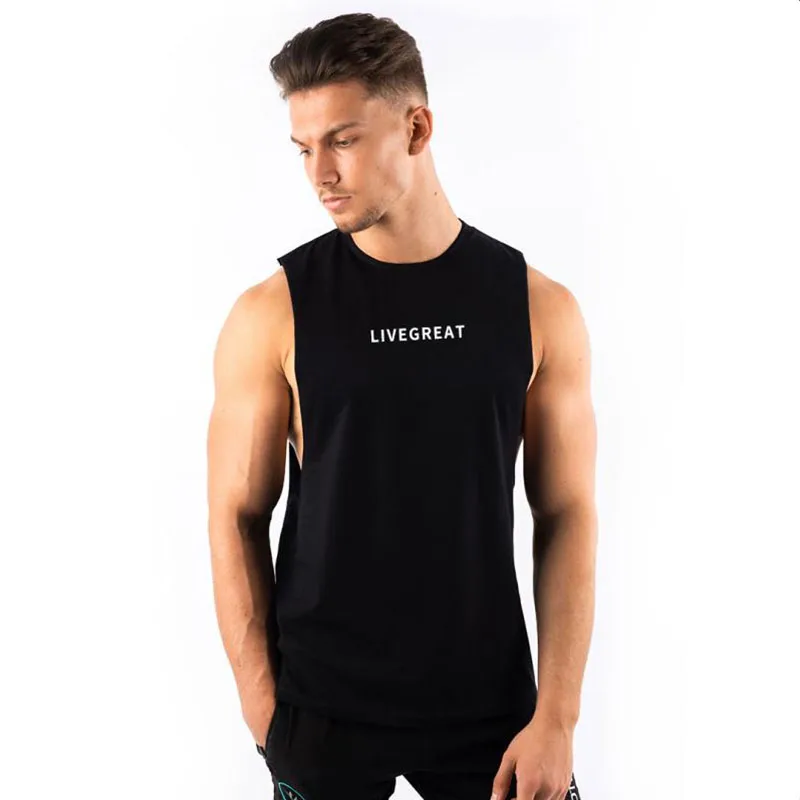 Спортивная одежда для мужчин майка с капюшоном бодибилдинг без рукавов