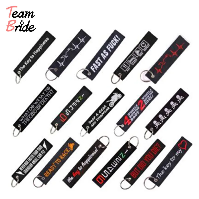 

REMOVE BEFORE FLIGHT Chain Keychain Launch Key Chain Bijoux Keychains for Motorcycles and Cars Black Key Tag Embroidery Key Fobs