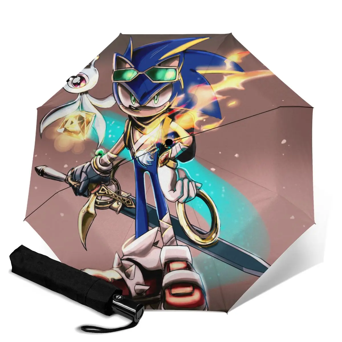 

Мужской и Женский автоматический зонт HUAZI, 2021, 8 ребер, с сильным ветром, 3 сложения, 3D-печать, быстрый еж для мальчиков, классический уличный с...