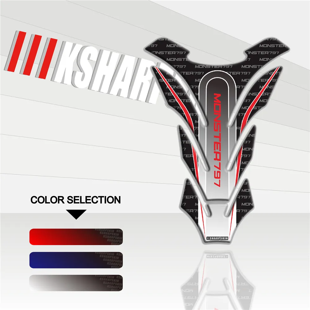 

New Motorcycle 3D Fishbone Cover Fuel Tank Sticker Personality Creative Applique Applies to for DUCATI monster 797