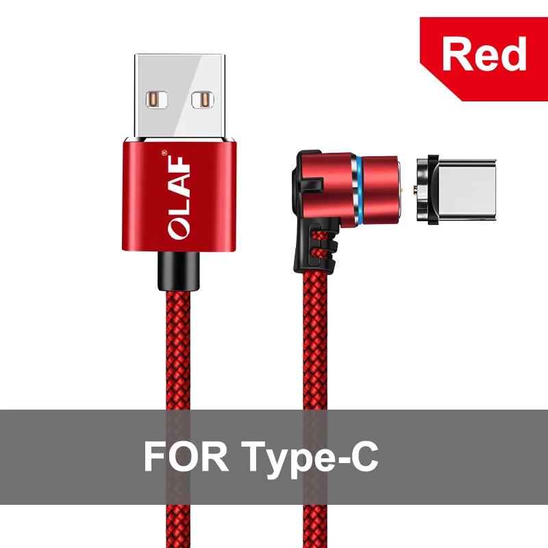 Type C Red Olaf 1 м Магнитный Micro USB кабель для iPhone samsung Android мобильный телефон Быстрая зарядка usb type C кабель магнитное зарядное устройство провод шнур - Цвет: Type C Red