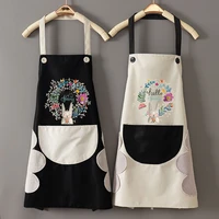 1pcs cartoon waterproof oil proof kitchen apron chef bbq cooking baking apron with big pocket for men women kitchen accessory