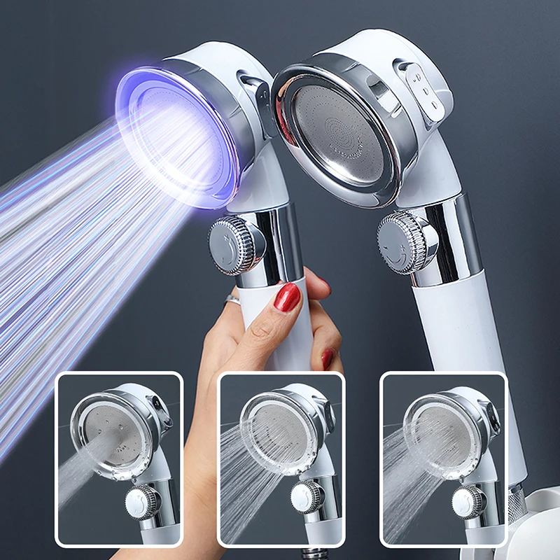 

Adjustable Pressurized Shower Head Set High Pressure Shower Head Water Saving Perforated Free Bracket Hose Bathroom Replacement