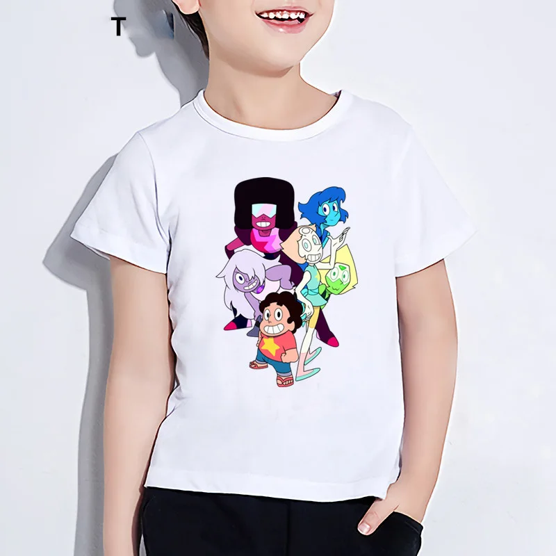 Steven Universe/детские с буквенным принтом Футболки для мальчиков 2019 г. Летняя