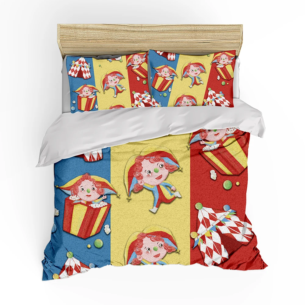 2/3 шт. Комплект постельного белья клоун парк развлечений мультяшный пододеяльник