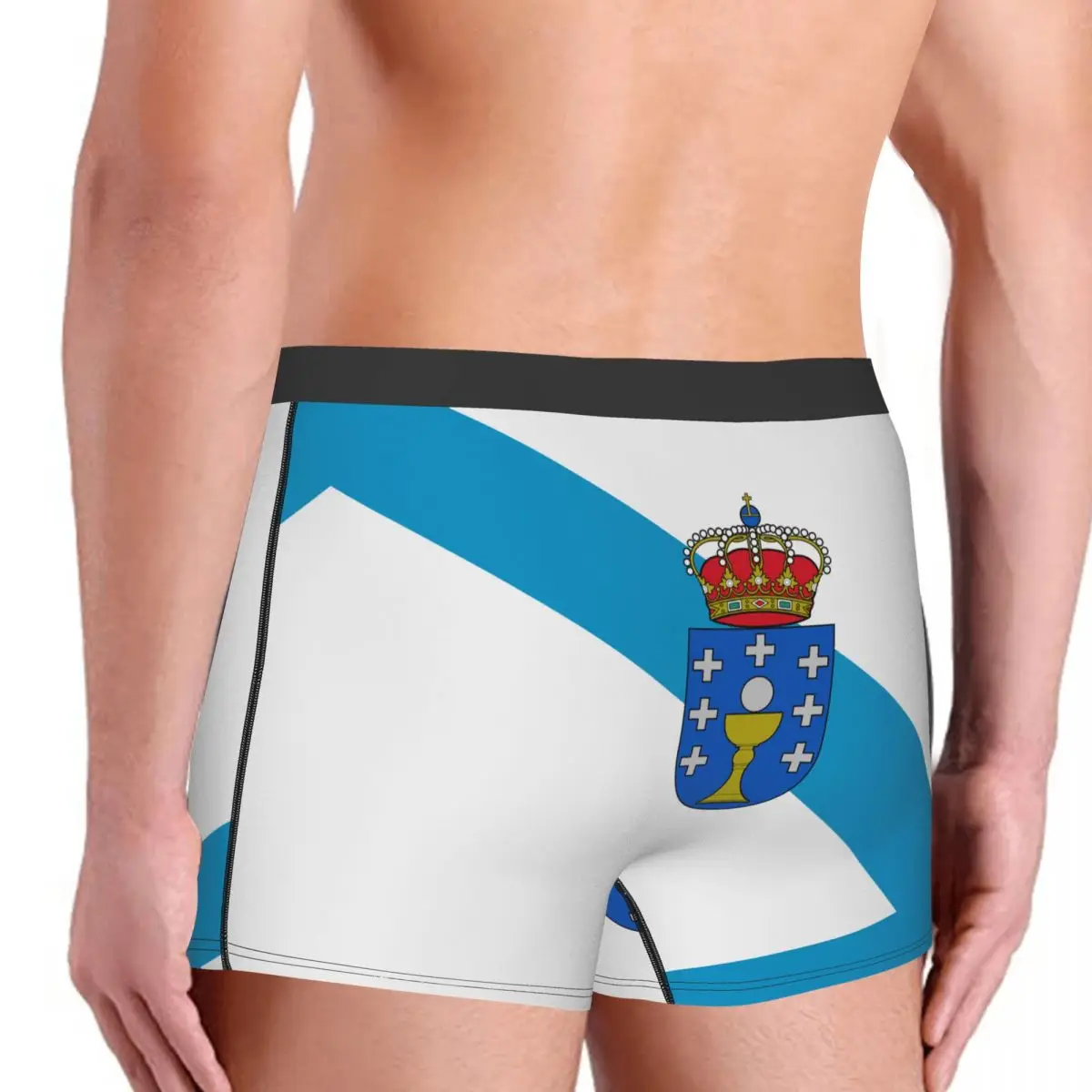 Flag Of Galicia Men's Boxer Briefs Flags of the autonomous communities of Spain Humor Graphic elastic pants for men