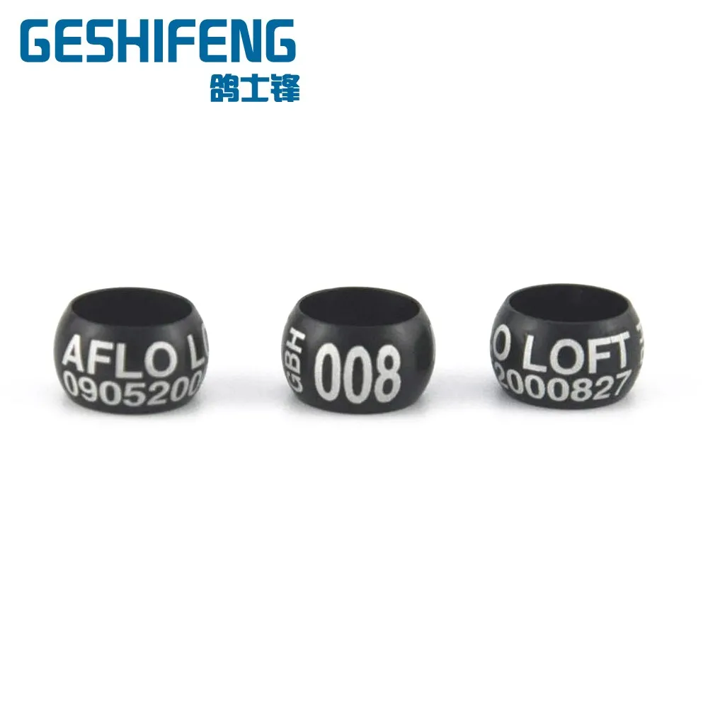 Пользовательские черные алюминиевые гонок голубь кольца птицы для