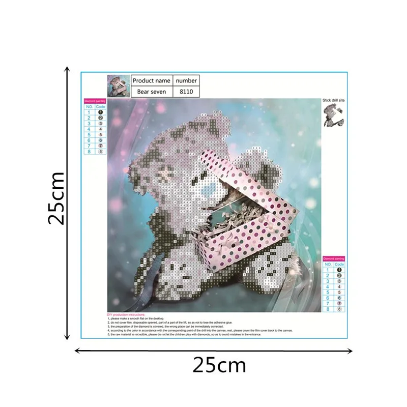Мультяшные Diy алмазные картины Вышивка крестиком Тедди Алмазная вышивка с