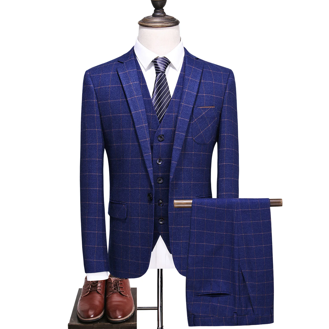 Мужской костюм в клетку классические костюмы из 3 предметов мужские деловые