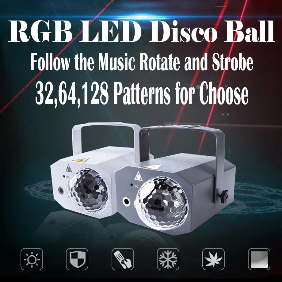светомузыка Светодиодный шар для дискотеки 128 моделей USB вечерние светильник