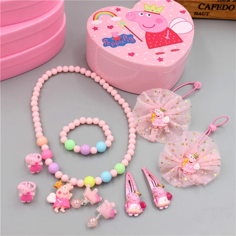 Hello kitty Аксессуары для волос Набор заколки для волос эластичные ленты для волос Детские Девочки ожерелья, браслеты, ювелирные изделия подарки на Рождество и день рождения