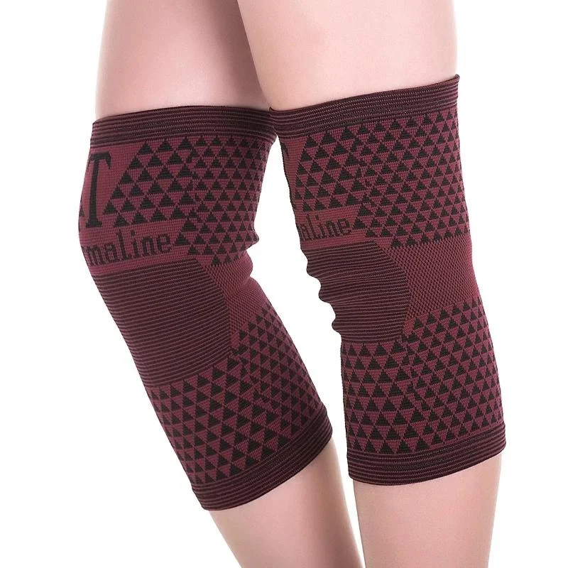 

New 1 Pair 2 Pieces High Elastic Breathable Tourmaline Magnetic Bamboo Charcoal Knee Support Brace Pad Patella