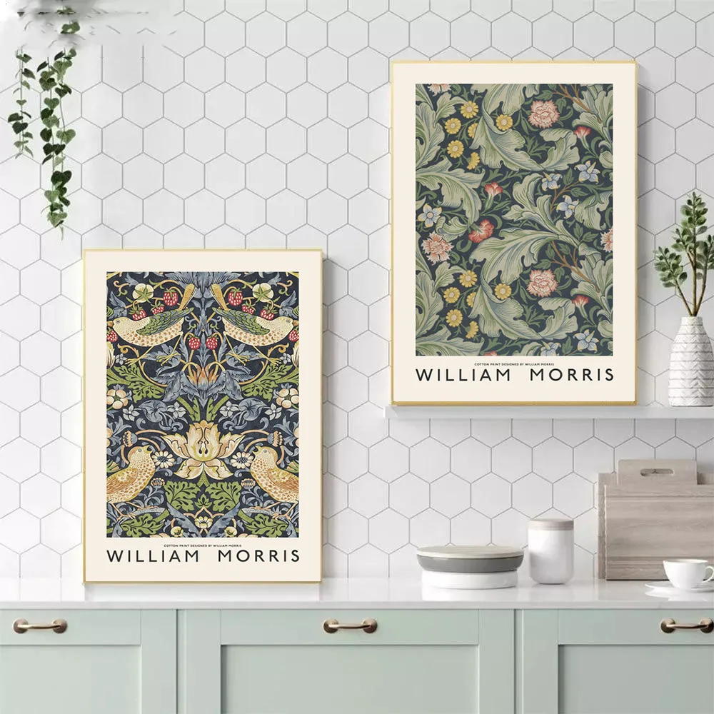 Винтажные выставочные постеры Картина на холсте Вильям Морриса с изображением