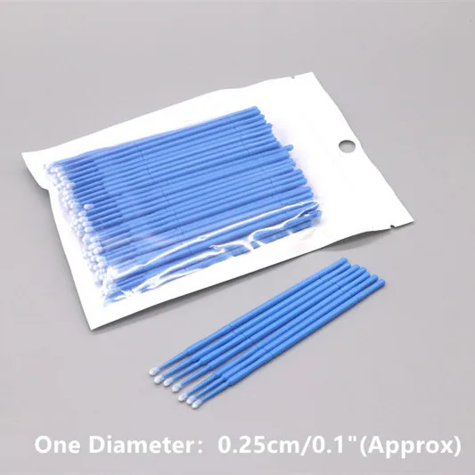100 pcs 100 шт./лот, микро одноразовые ресницы для наращивания, индивидуальные ресницы для удаления ватных тампонов, тушь для ресниц, инструмент для очистки ресниц - Цвет: 100 pcs