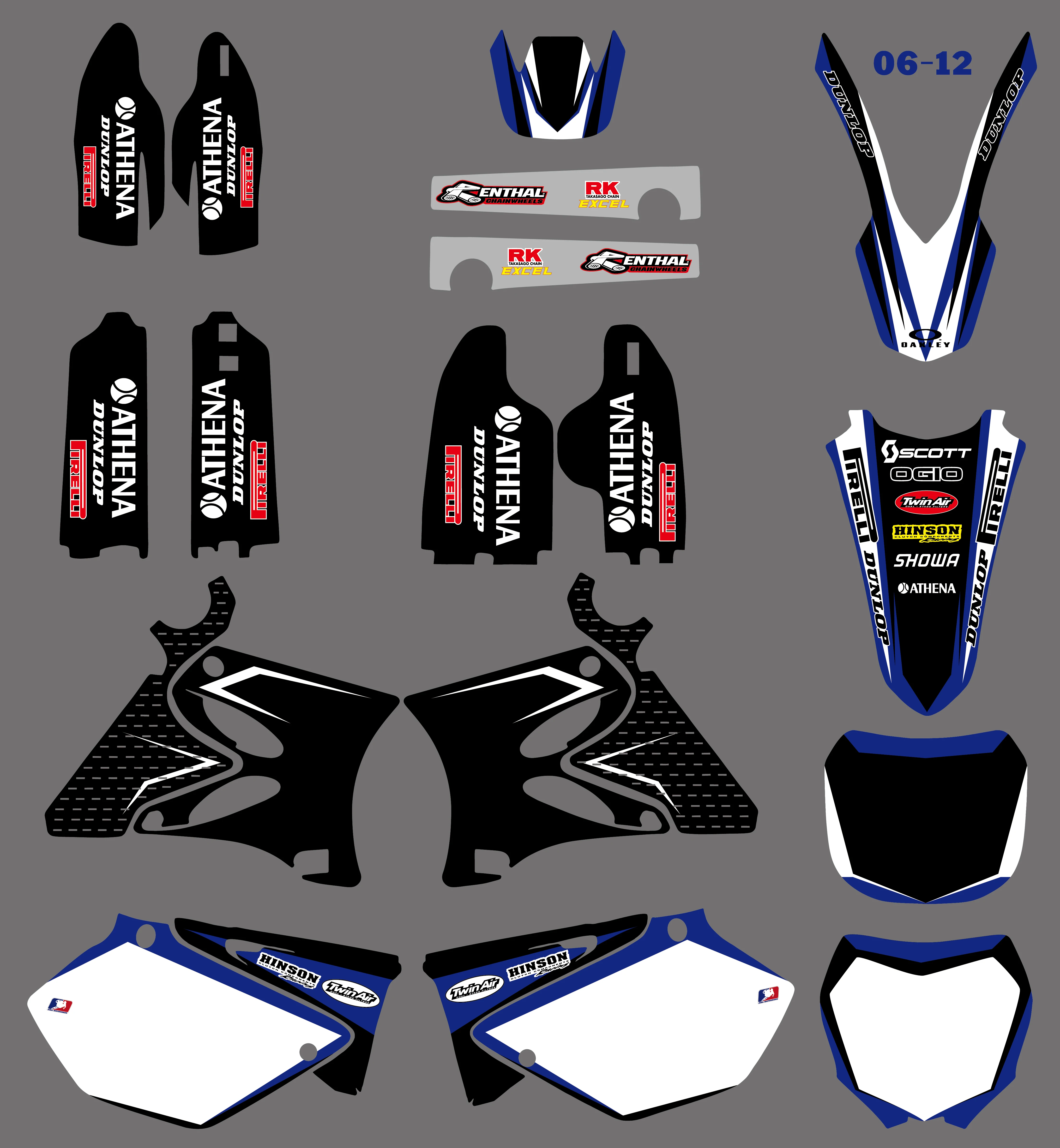 Графика фоны наклейка комплект для Yamaha YZ125 YZ250 YZ 125 250 2002 2014 2011 2010 2009 2008 2007 2006 2005 2004