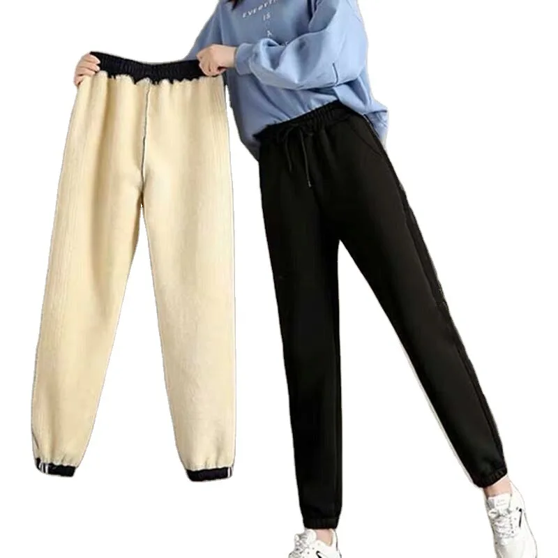 

Padded cashmere imitation lamb down pants for children and students sports pants of Korean version of Harun pants