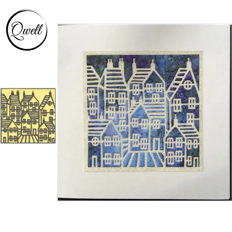 QWELL фоновые металлические режущие штампы для скрапбукинга и изготовления