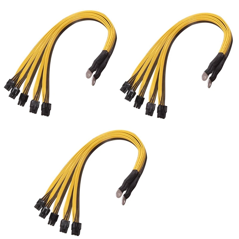 

6Pcs 5X PCI-E PCIE 6Pin GPU Graphics-Card Splitter Power Cable for BTC P3 2400W 2600W Graphics-Card 6Pin Cable