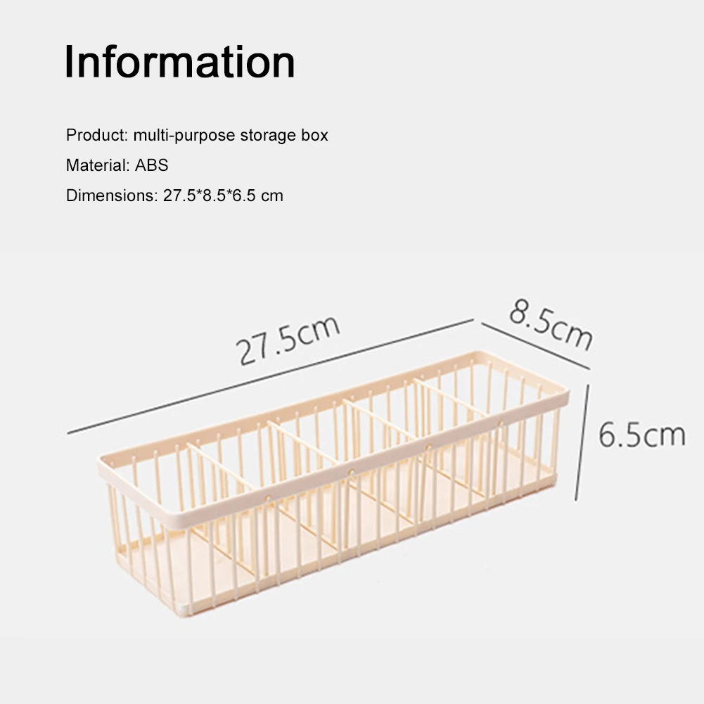 

Socks Underwear Drawer Organizer Home Separated Underwear Storage Box 5 Grid Divider Storage Bin for Bra Drawer Organizer Supply