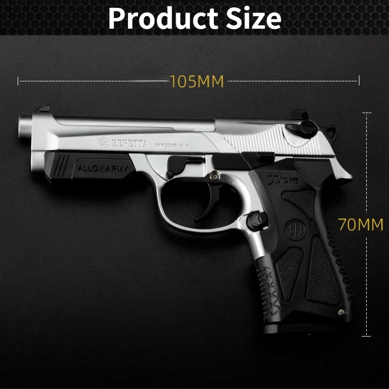 Llavero en miniatura de pistola Beretta 90TWO, modelo de aleaci&oacute;n de carcasa de Metal completo, no puede disparar, regalos para ni&ntilde;os, 2021 de alta calidad, 1:2.05-2