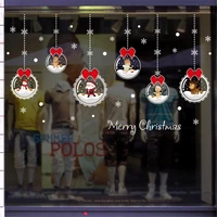 removable christmas hanging ball glass ball ornaments wall stickers windows and doors living room background decoration45x60cm