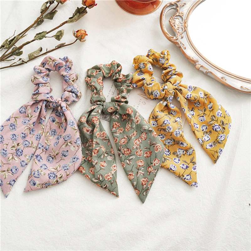 Резинка для волос с узлом эластичная резинка большими цветами розы аксессуары