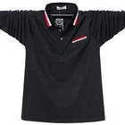 Мужская рубашка поло, осенняя рубашка с длинным рукавом, хлопковая рубашка поло, модная Корейская Повседневная полосатая рубашка большого размера 6XL, мужские футболки поло