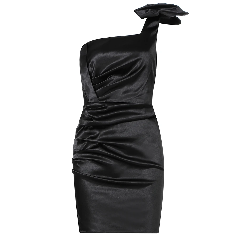 

Black Blue Summer Dress Elegant Bodycon Women Bow Celebrity Evening Party Dress Mini Sexy Dress