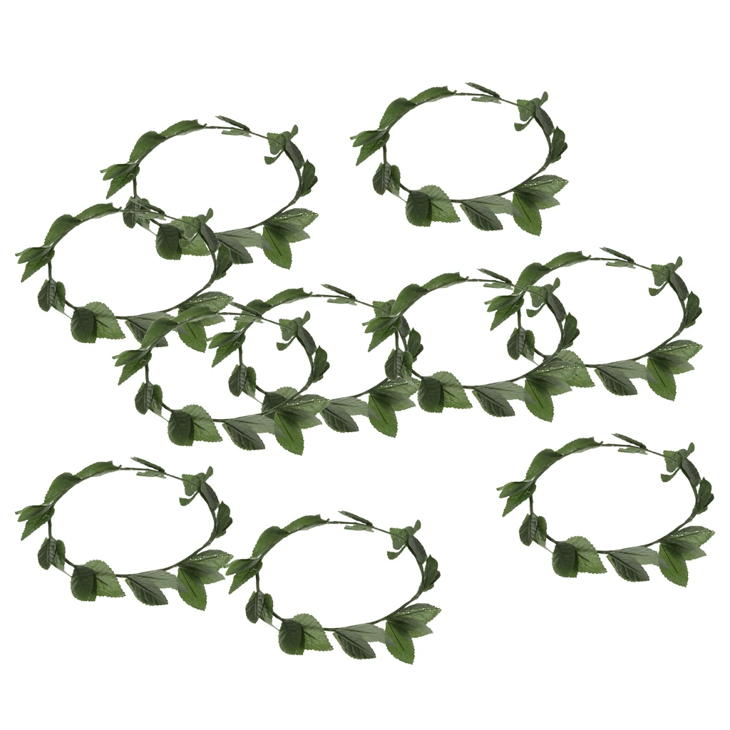 

Set of 10 Pieces Novelty Greek Roman Goddess Toga Plastic Leaves Laurel Wreath Headband Beach Party Costume Photo Prop