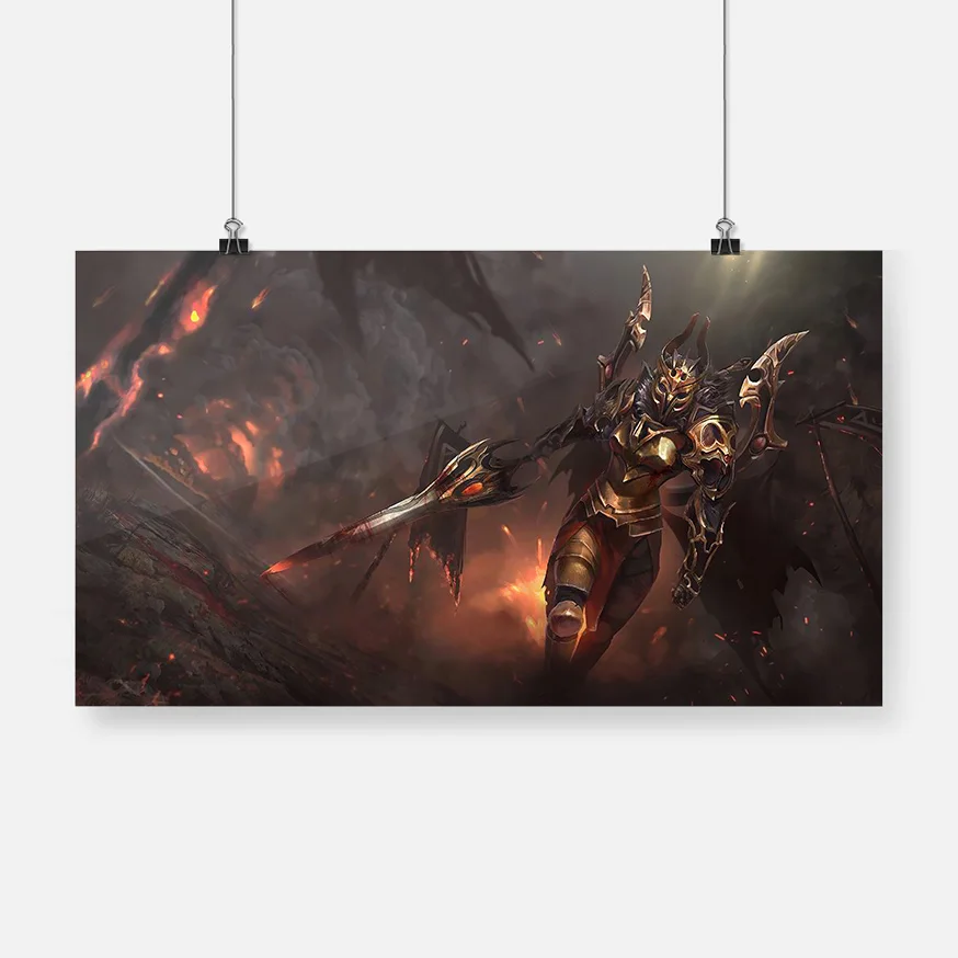 

Legion Commander Game Art Poster Framed Wooden Frame Canvas Painting Wall Art Decor Room Bedroom Study Home Decoration Prints