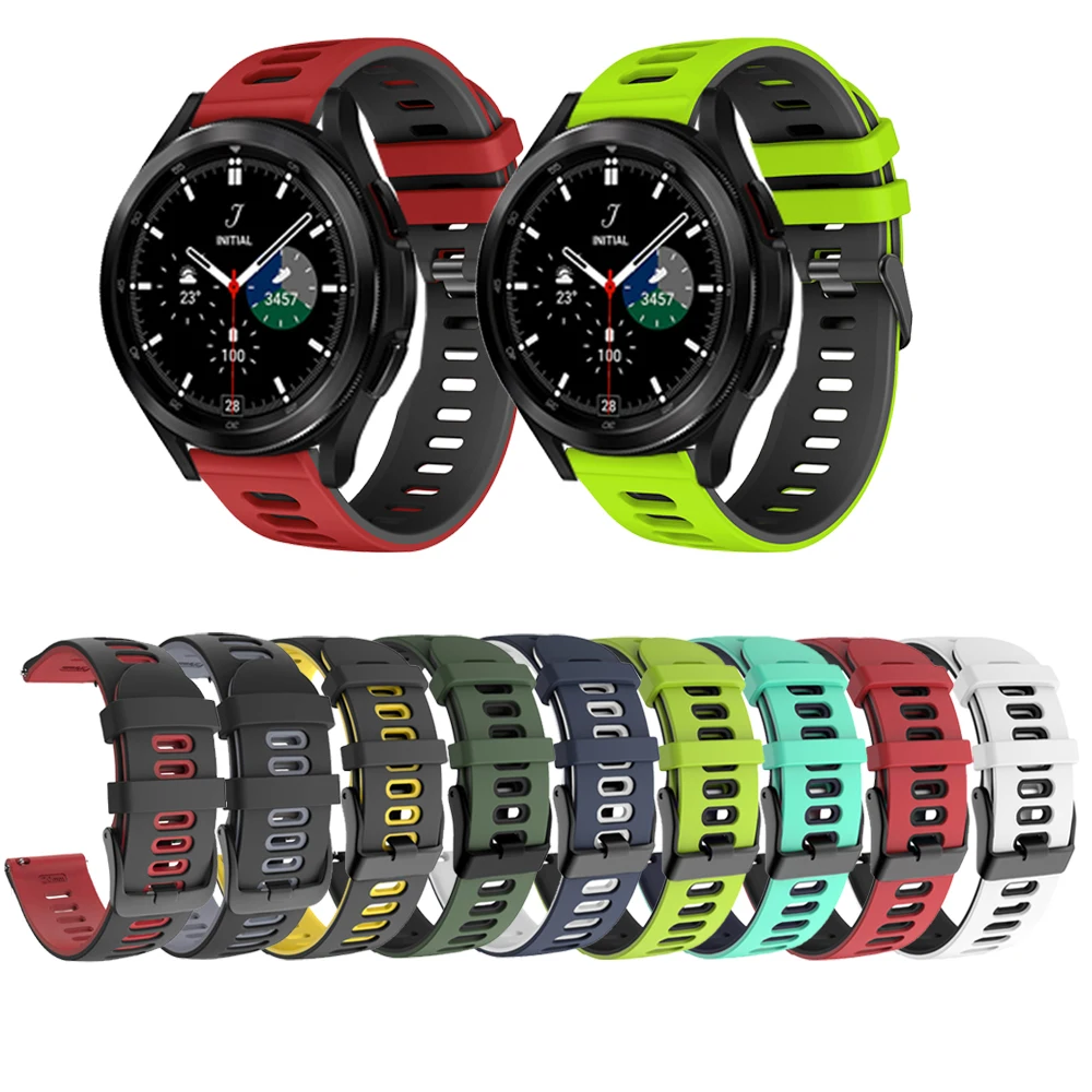 

20mm 22mm Bracelet Silicone Sport Band for Samsung Galaxy Watch4 40mm 42mm / Classic 44mm 46mm Replacement Strap
